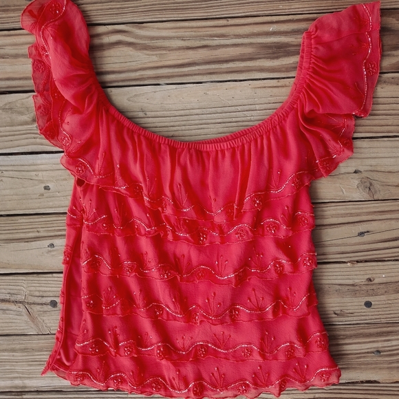 🌹Cache Silk Beaded Blouse🌹 - Picture 2 of 3